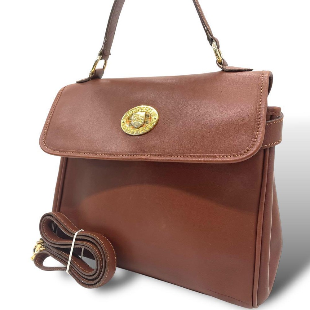 Burberry A5 Handbag 2Way Leather Brown