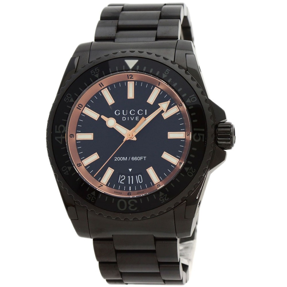 Gucci YA1362 Stainless Steel Dive Watch with Date Function