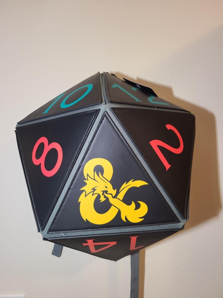 D&D Dice Molded Black Laptop Backpack by Bioworld - Dungeons & Dragons D20 Design  