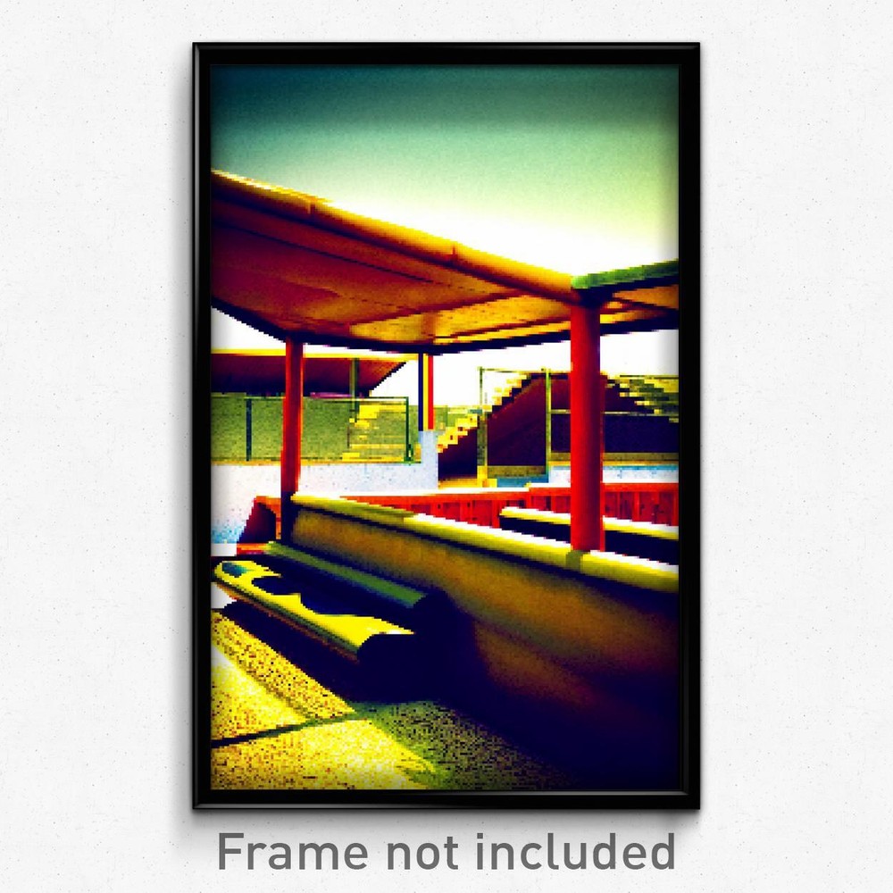 Pixel Art Poster: 8-Bit Psychedelic Trippy Video Game Dugout Print