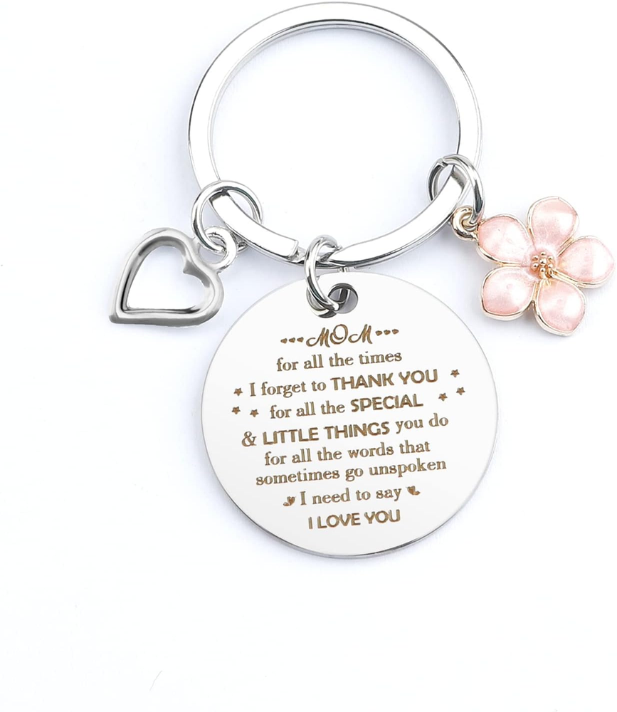 Mothers Day Gift Keychain MOM for all the times I forget to THANK YOU, for all-image