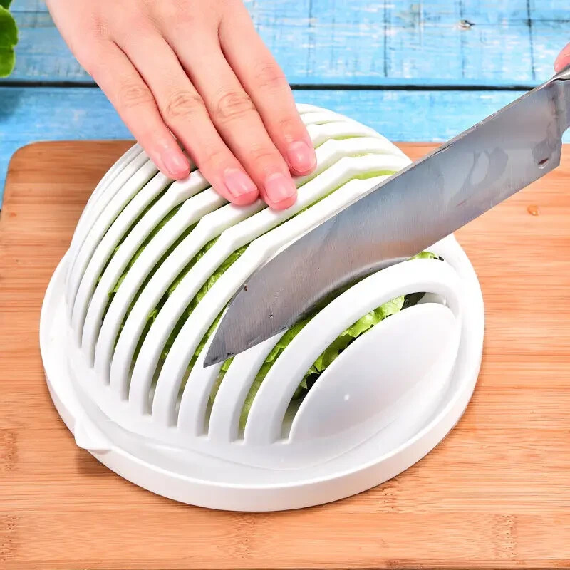 1pc Salad Cutter Chopping Bowl Fruit Vegetable Slicer Divider Quick Slicer