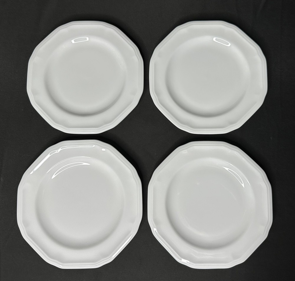 Set of 4 Mikasa Antique White Bone China Appetizer Plates 6 1/2”