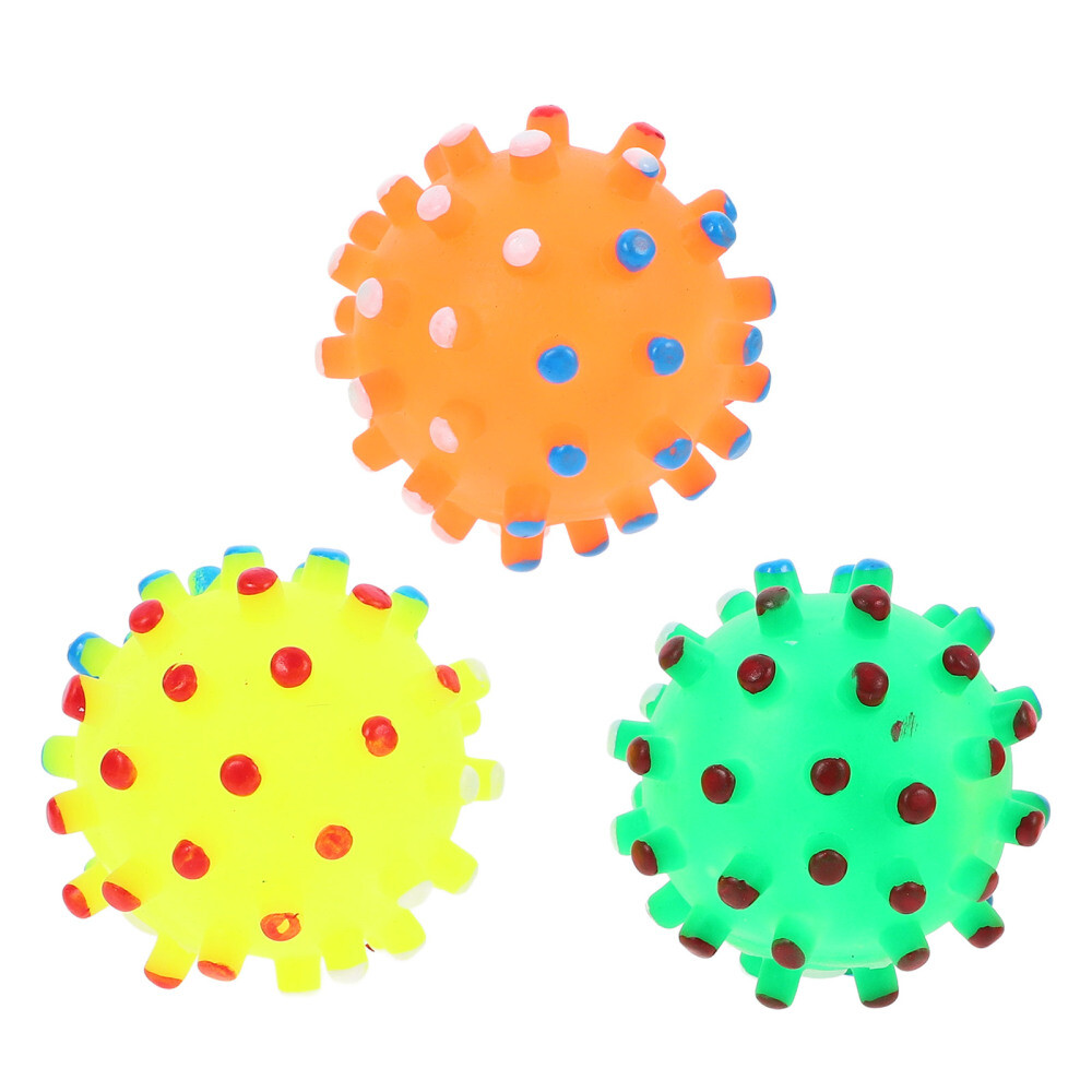 Spiky Colorful Dog Ball Silent Squeaker Toy Entertaining Pet Toys