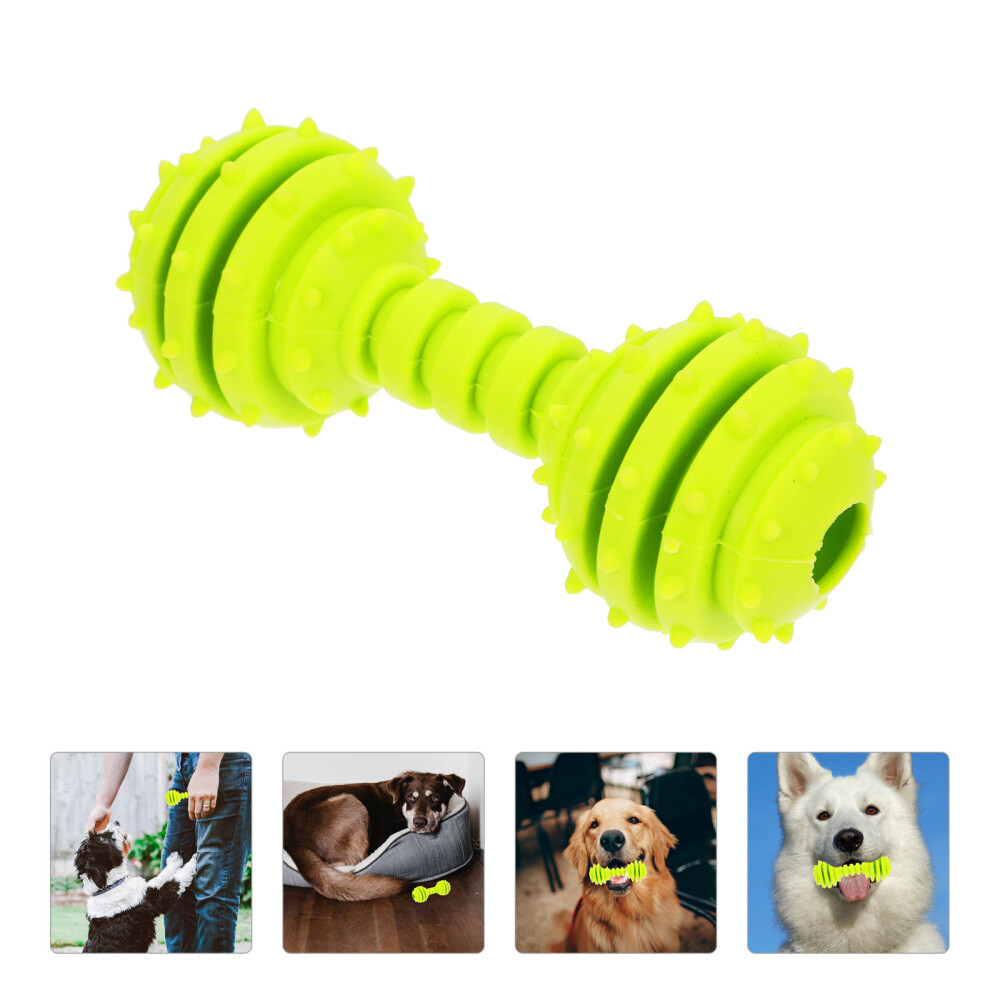 Dog Rubber Toys Pet Puppy Funny Dental Teething Teeth Gums Chew Hammer Barbell