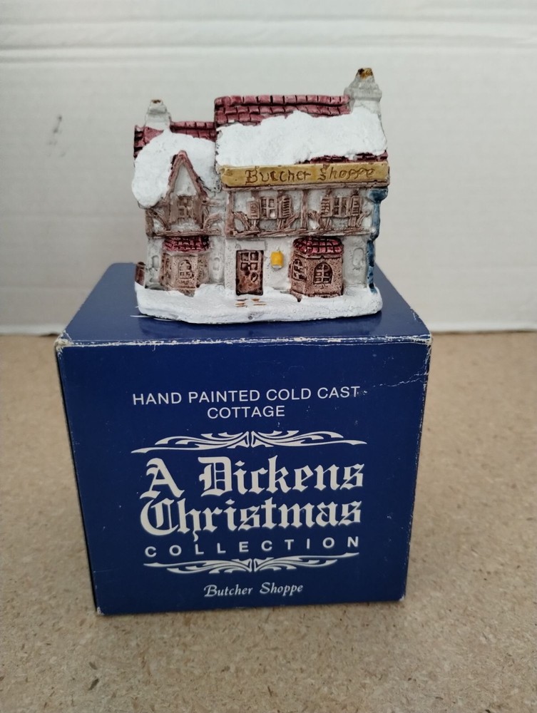 Vintage 1988 Dickens Christmas Collection Butcher Shoppe Ornament