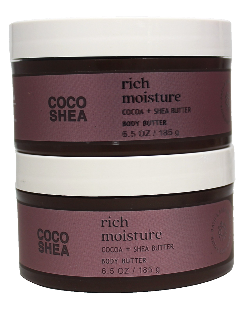 Coco Shea Cocoa Bath & Body Works Body Butter 6.5 oz Rich Moisture Lot of 2 New