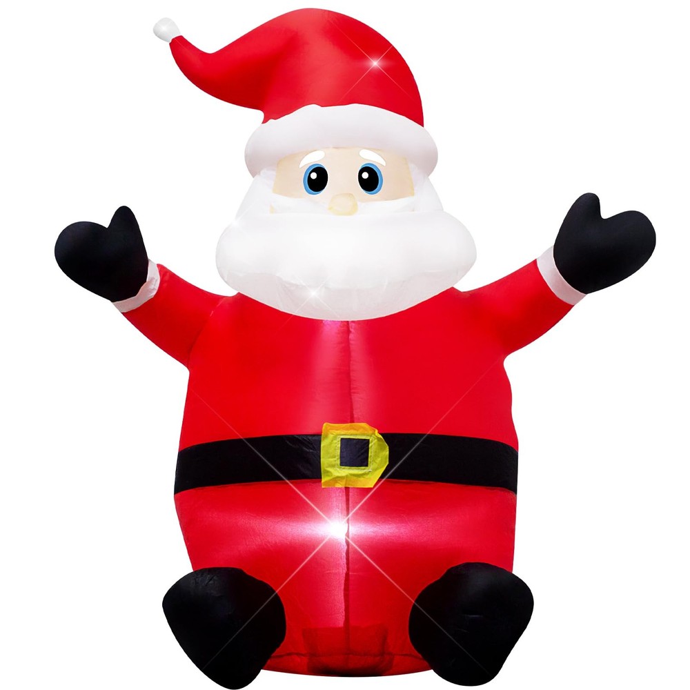 4 Ft Santa LED Lighted Christmas Inflatables Indoor Outdoor Yard Decor For Home