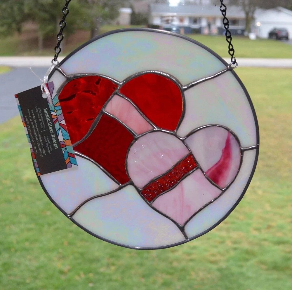 Handmade One of a Kind Stained Glass Valentine Valentines Day Lover Love Gift