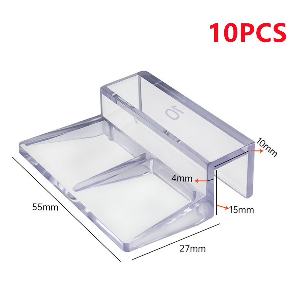 10PCS Transparent Acrylic Brackets for Aquarium Glass Cover Holder