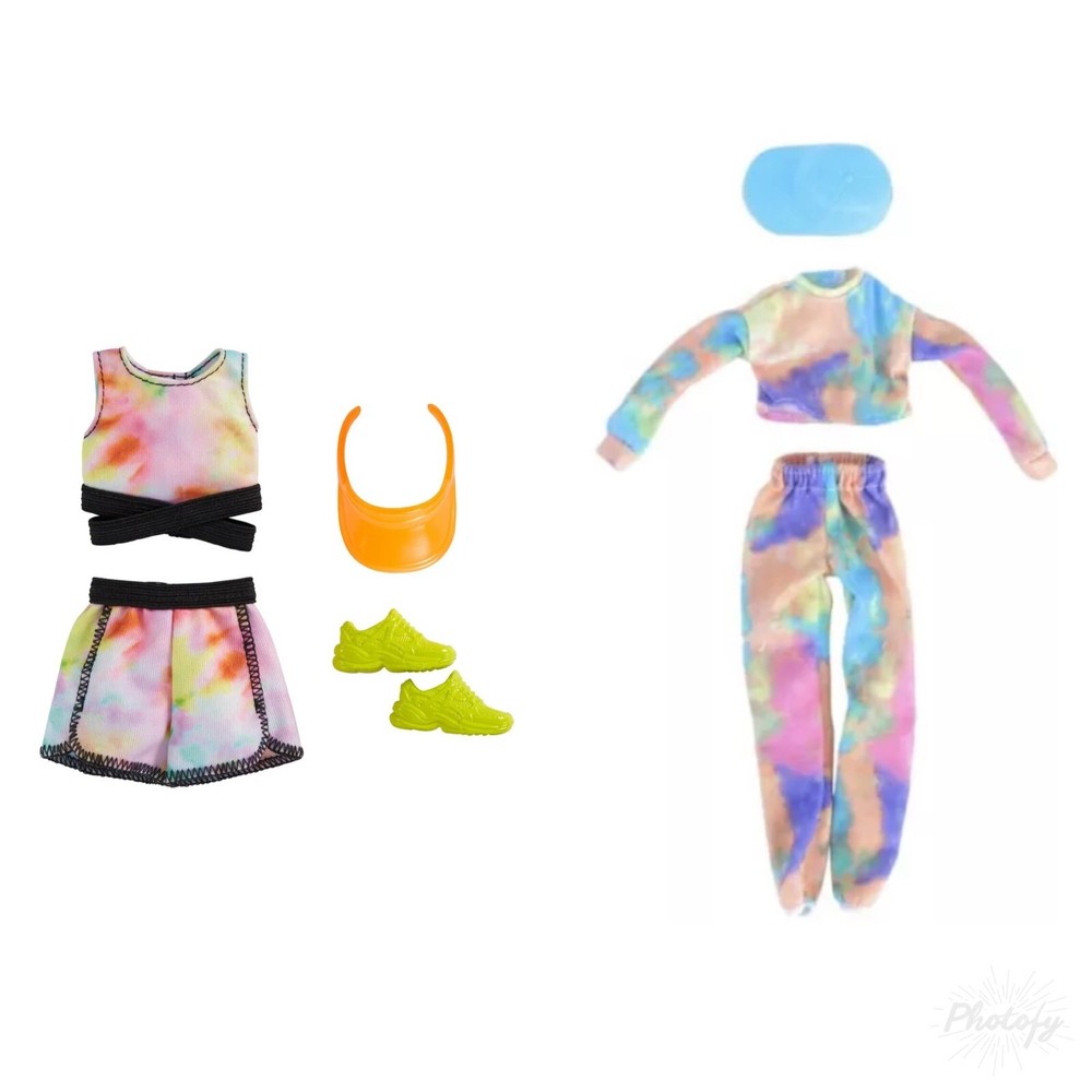 Barbie Doll Fashion Pack Tye Dye Outfit GRB99 & GRC84 Lot of 2