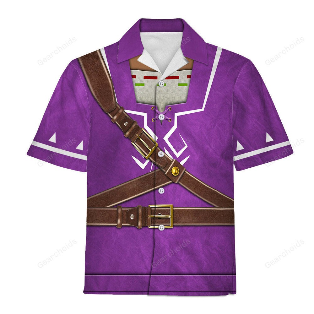 Purple Link Attire Hawaiian Shirt For Men US Size Summer Style NEW