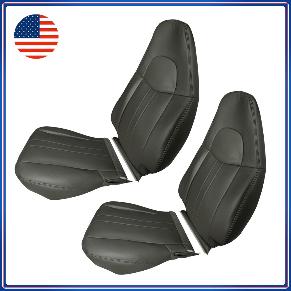 Dark Gray Seat Covers for 2003-2014 Chevy Express 1500 2500 Van Driver & Passenger