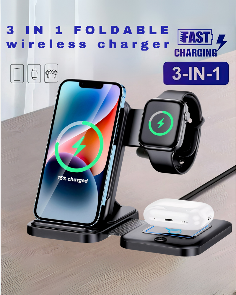 Wireless Charger Station 3In1 For Apple Watch Air Pods iPhone 14/13/12/11/Pro/Ma