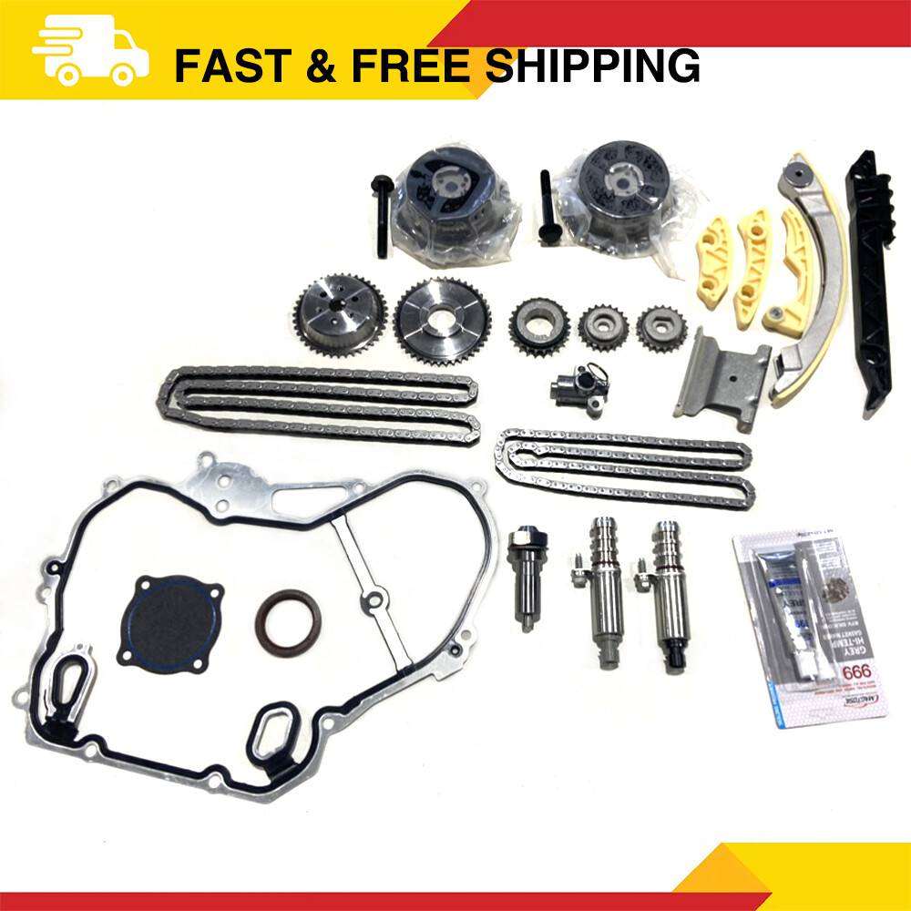 Timing Chain Kit VCT Selenoid Actuator Gear Cover Gasket Fit GM Ecotec 2.2L 2.4L