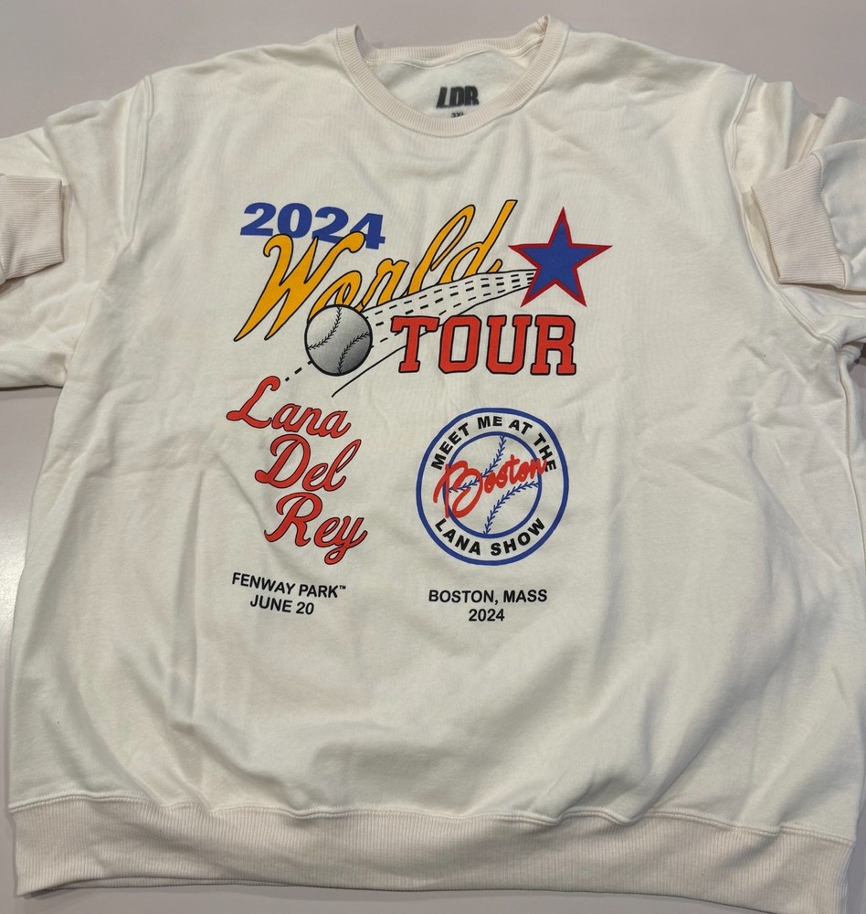 Lana Del Rey Boston Fenway Park World Tour Crewneck Merch BRAND NEW