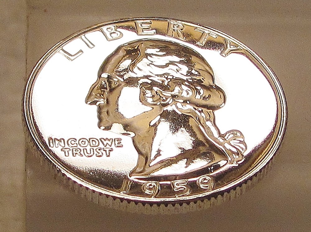 1959 Gem Proof Quarter 90% SILVER EYE CANDY Blazing Mirrored Surfaces #405