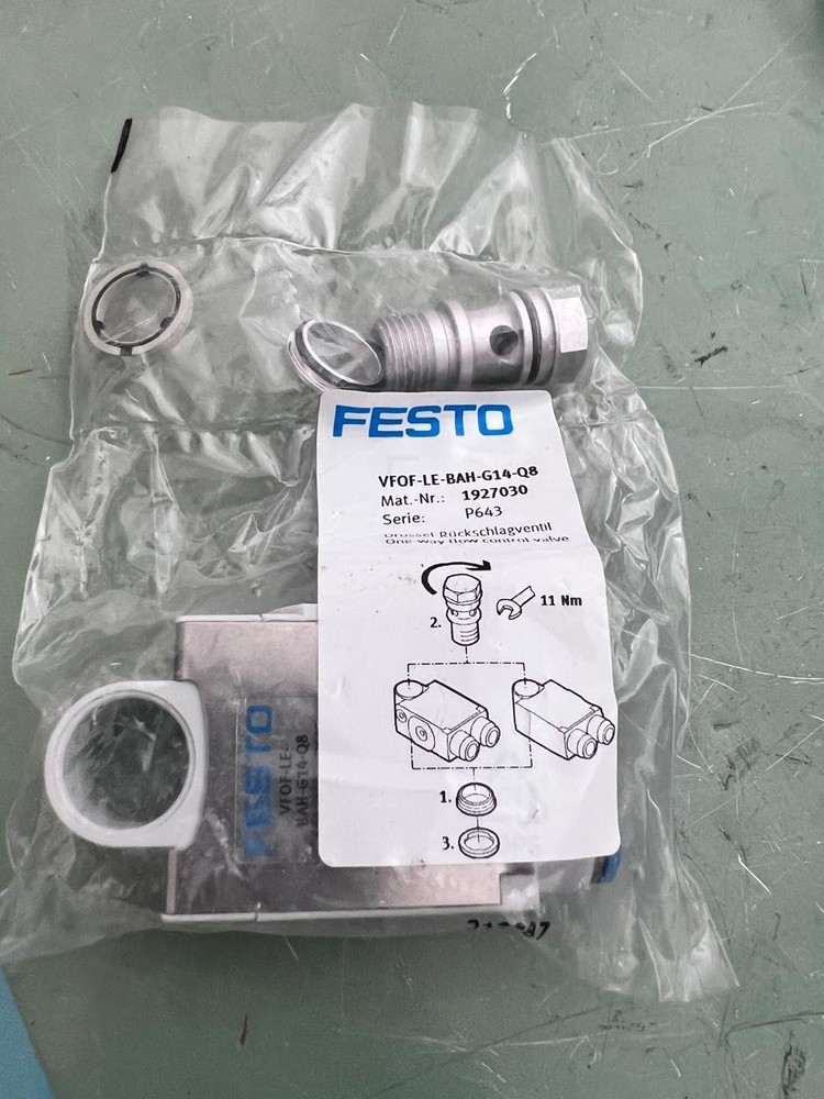 New FESTO VFOF-LE-BAH-G14-Q8 1927030 One-way throttle valve