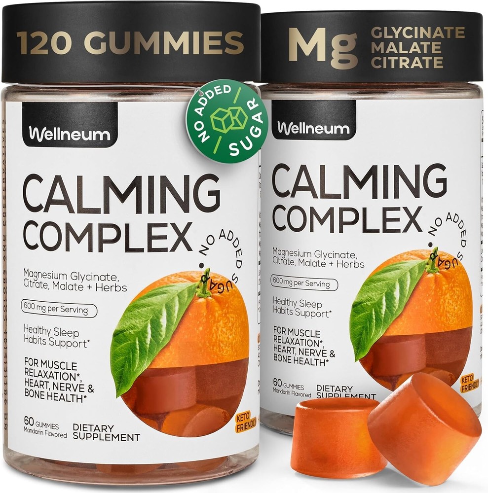 Calm Magnesium Gummies 600mg- Relaxation, Sleep, Energy & Bone Health Sugar-Free