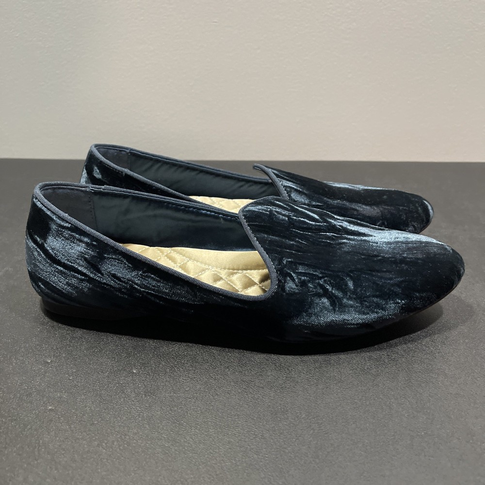 Birdies The Starling Womens 8.5 Sapphire Blue Crushed Velvet Shoes Loafers