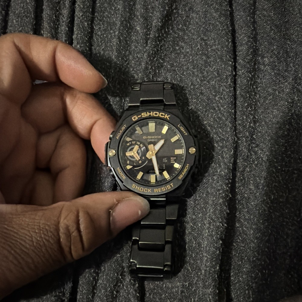 G-Shock G-Steel Stainless Steel Solar Black Gold Watch GST-B500BD-1A9 $899 Casio