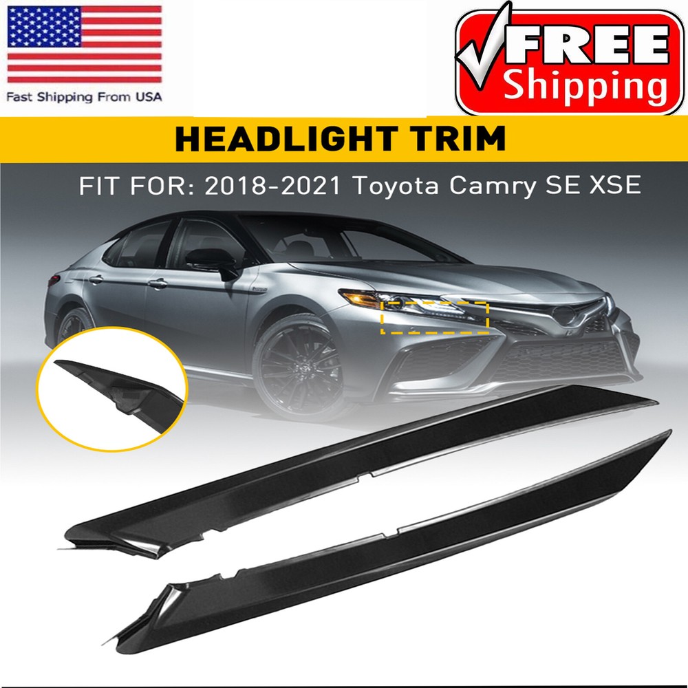 Front Bumper Grille Headlight Filler Trim 2018-21 Panels For Toyota Camry SE XSE