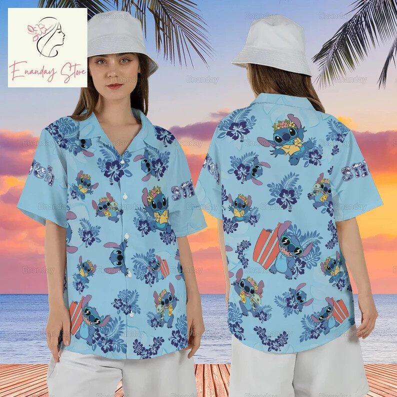 Stitch 3D HAWAII SHIRT Mother Day Gift All over Print Best Price Us Size-image
