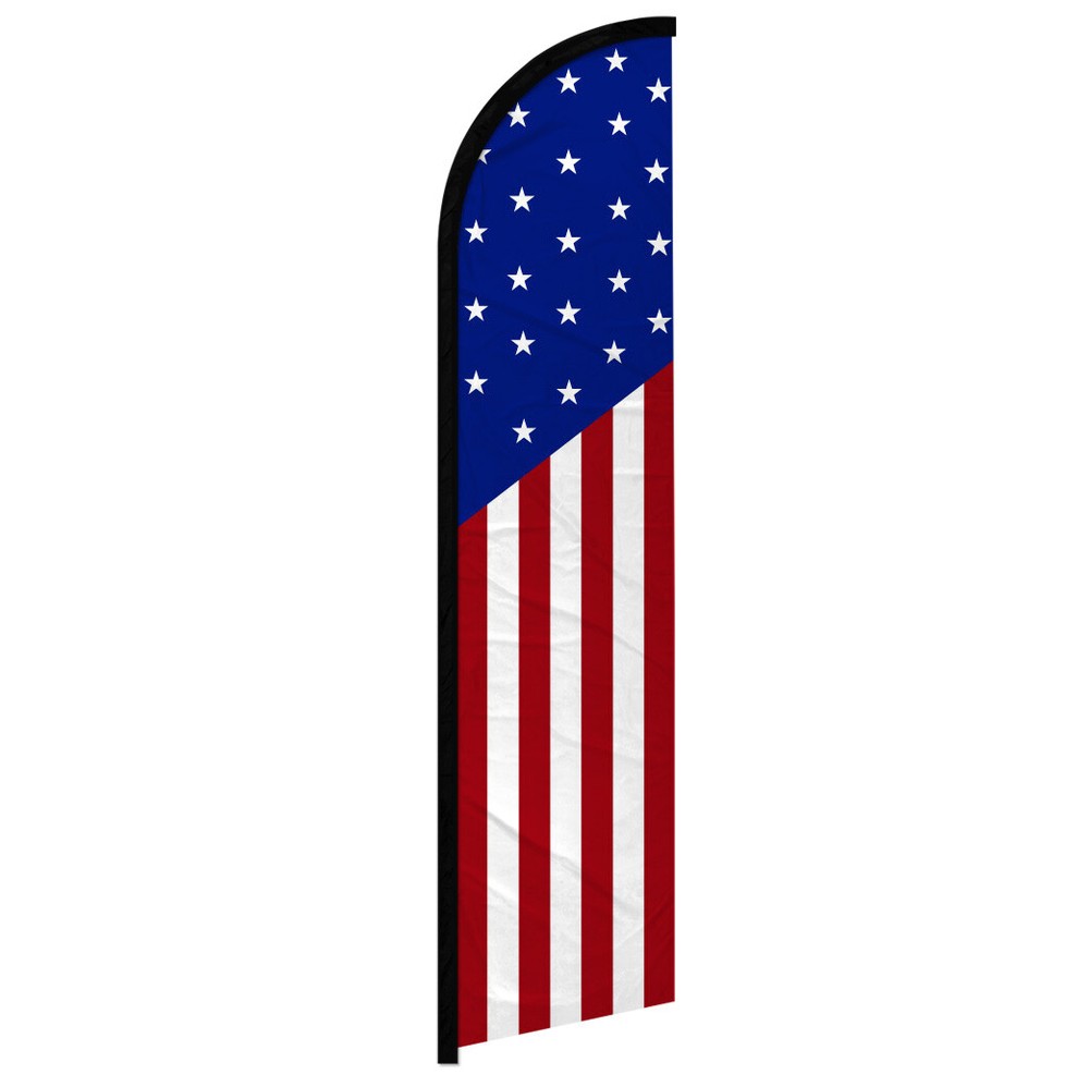 Classic USA Full Curve Windless Swooper Flag - Premium Patriotic American Flag for Outdoor Display and Decoration