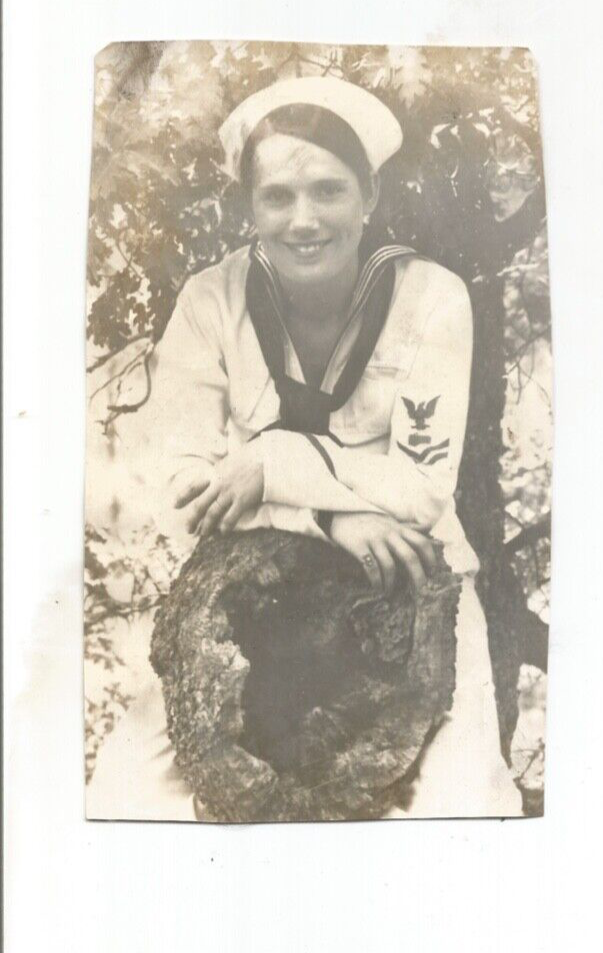 Vintage WW2 Navy Military Eagle Insignia Bars RP Family Photo Gay Interest