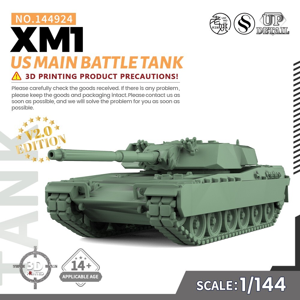 1/144 Military Model Kit US XM1 Main Battle Tank