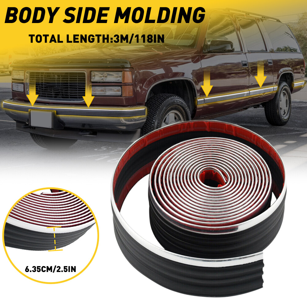 For 88 - 98 Chevy GMC Body Side Molding Truck Tahoe Yukon Blazer Suburban 118in