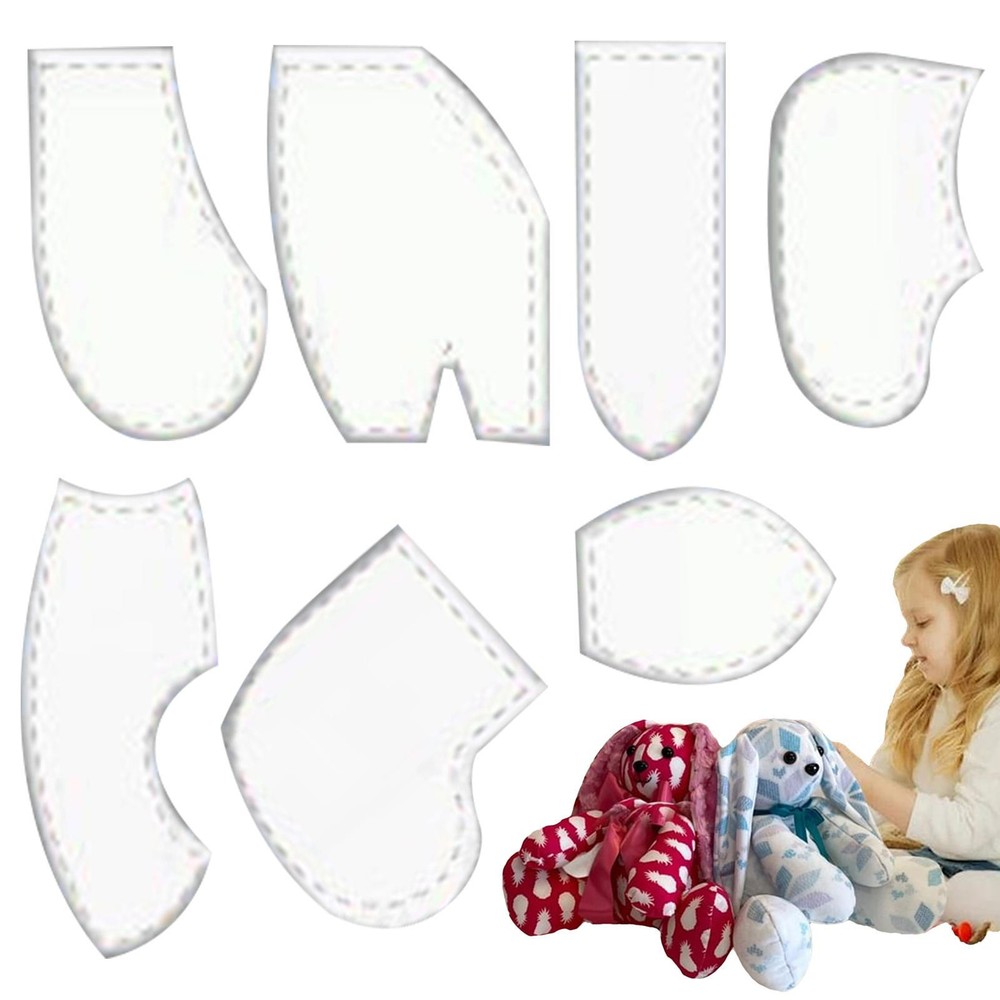 Easter Bunny Template Set Sewing Patterns Plush Bunnies Sewing Dolls Toys Decor