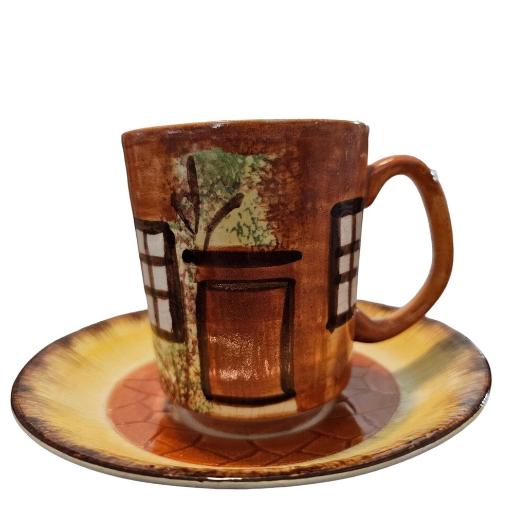 Vintage Price Kensington Cottage Ware Tea Coffee Cup and Saucer Brown England