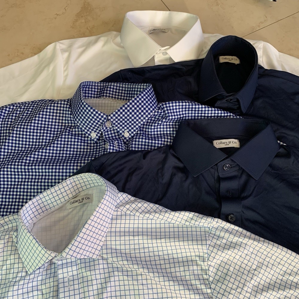 Collars & Co Shirt Mens Size Large Lot of 5 Dress Collar Polo