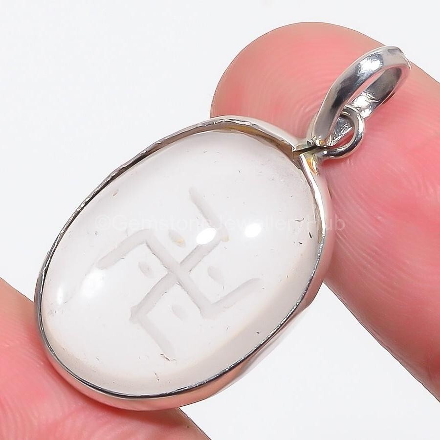 Christmas Deal CRYSTAL Stone 925 Silver Engagement Handcrafted Mother Pendant