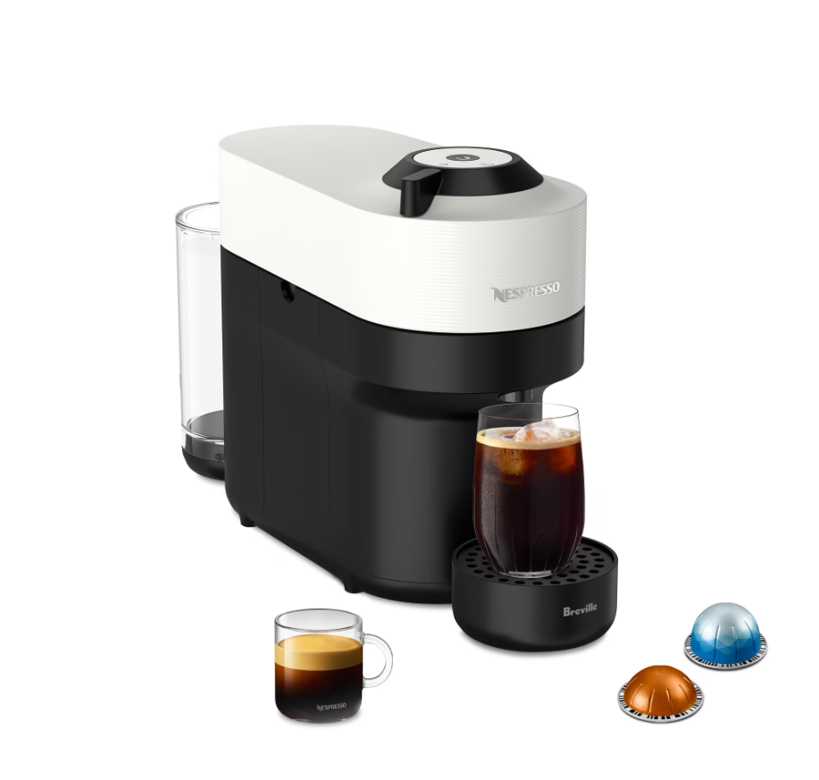 Nespresso Vertuo Pop White Single Serve Coffee and Espresso Maker by Breville