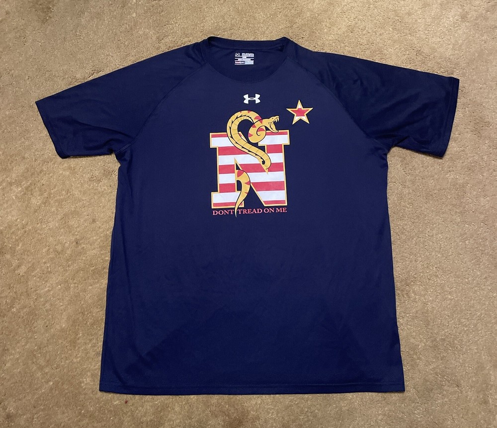 US Navy Men 2XL Under Armour United States Blue Don't Tread On Me Training Shirt