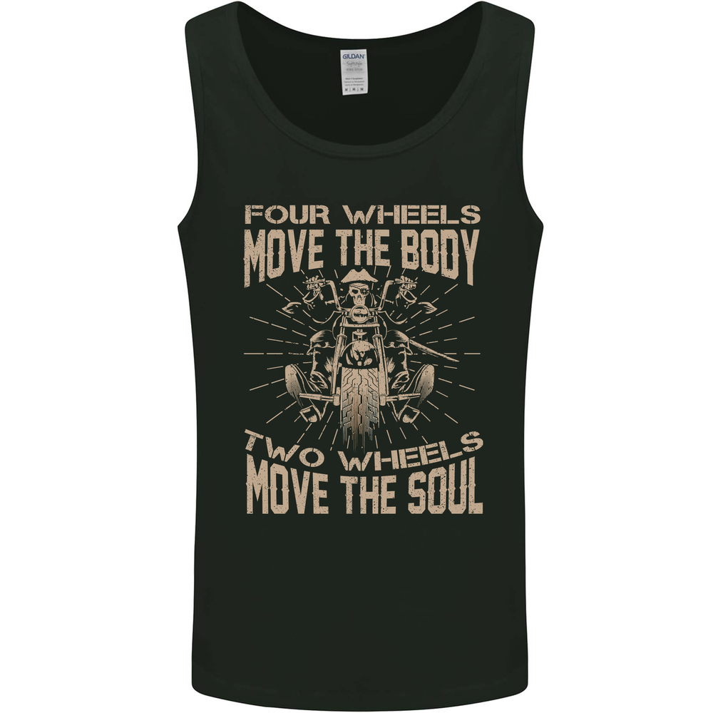 Two Wheels Biker Motorcycle Motorbike Mens Vest Tank Top
