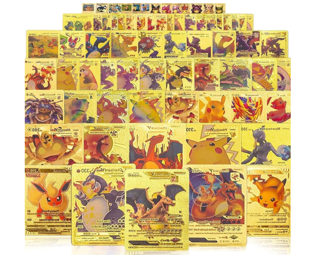 55 PCS Premium silver Foil TCG Cards Set – VMAX, V, EX, GX Rare Trading Cards
