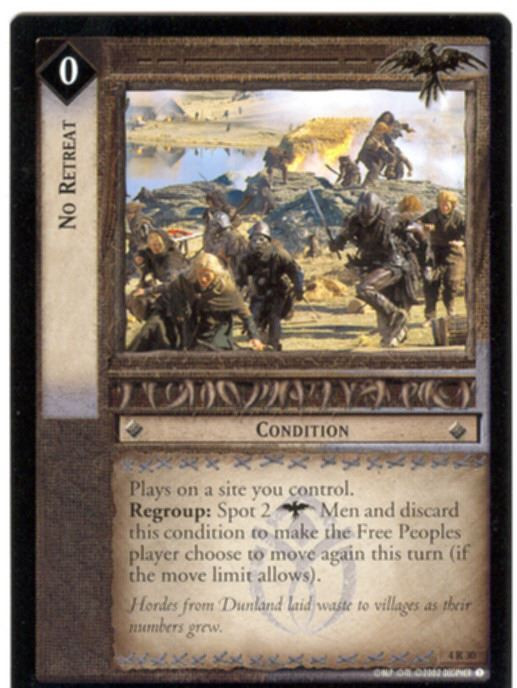 Lord Of The Rings CCG Card TTT 4.R30 No Retreat
