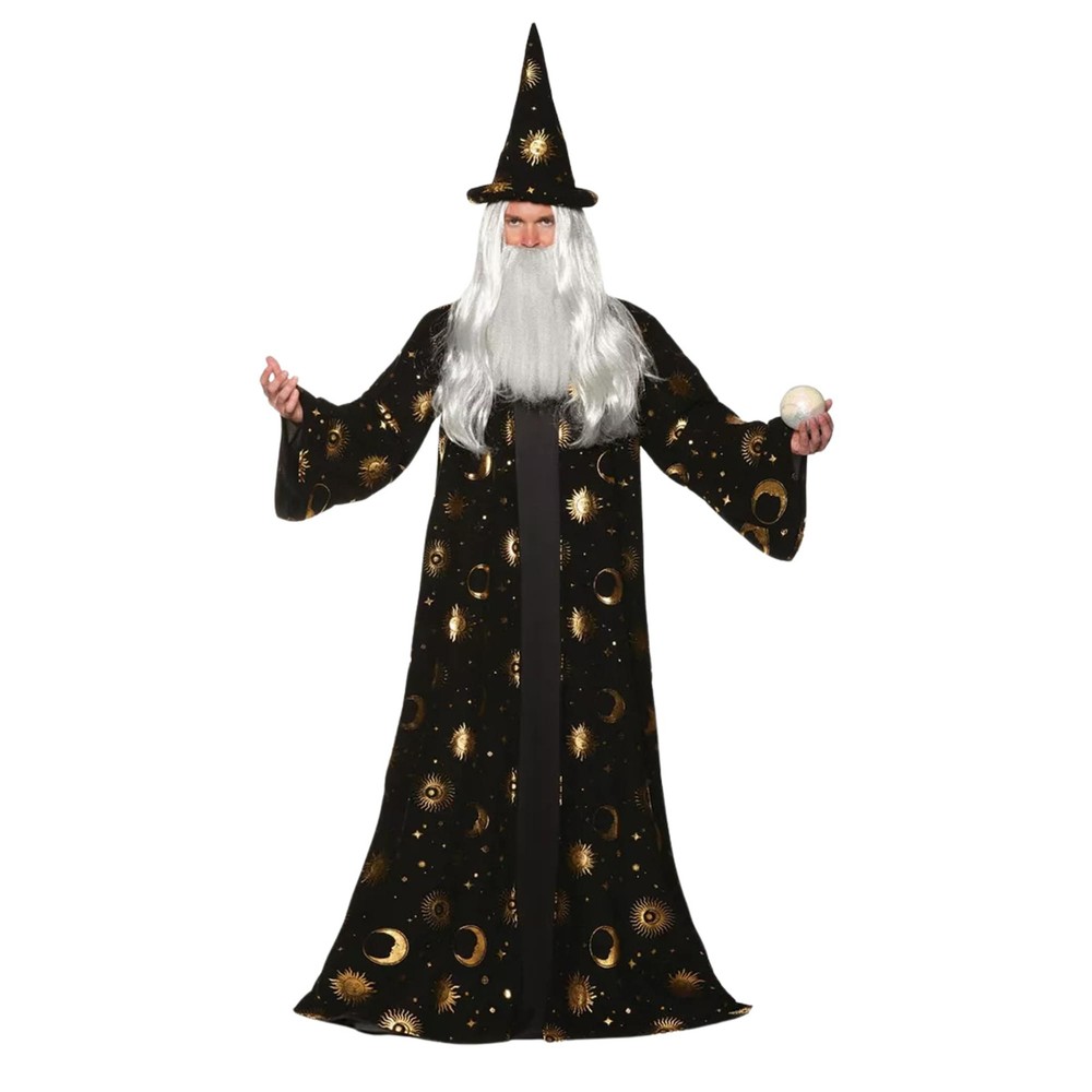 Black Celestial Wizard Robe for Adults - Mystical Fantasy Costume