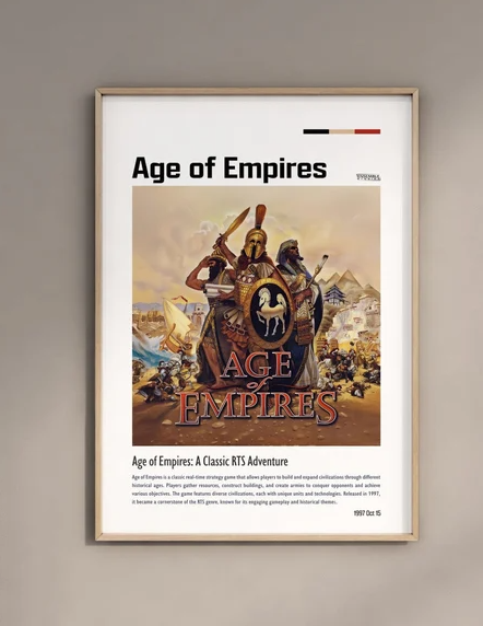 Age of Empires Gaming Room Wall Art Poster for Gamers
