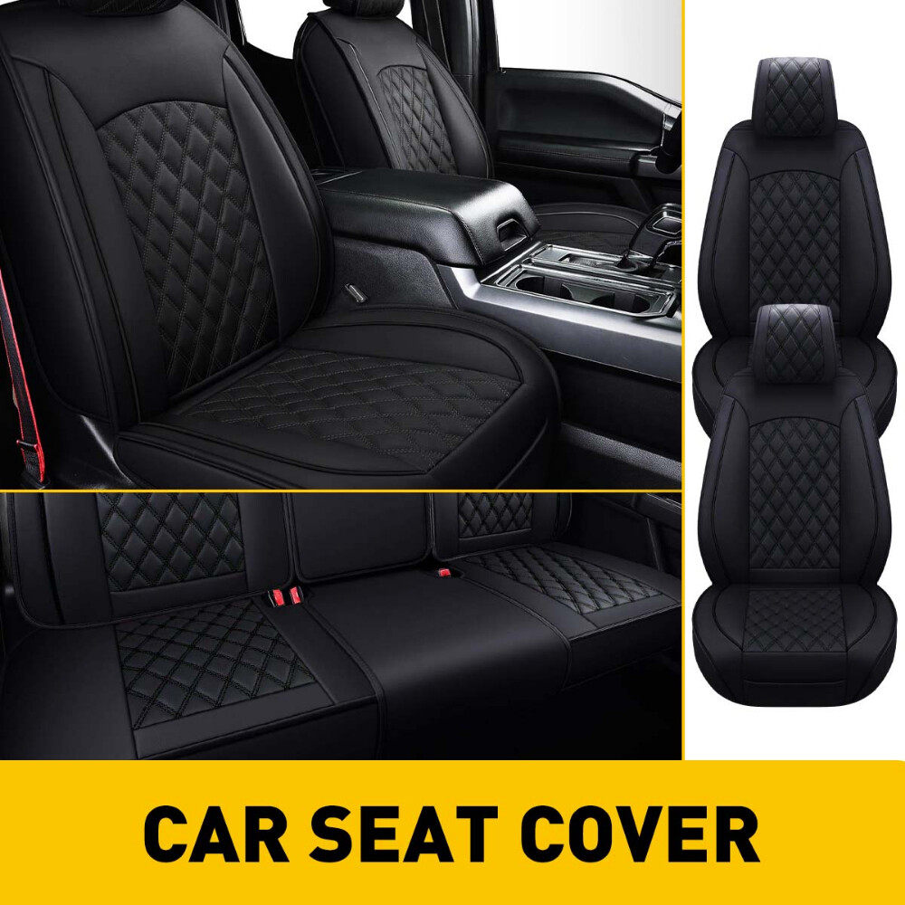 Front Rear Seat Car Covers Leather Protectors For 2009 Ford F150 Lariat Crew Cab