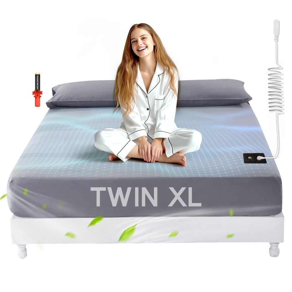 Grounding Sheets Twin XL, Pure Silver Organic Fitted Grounding for Improved S...