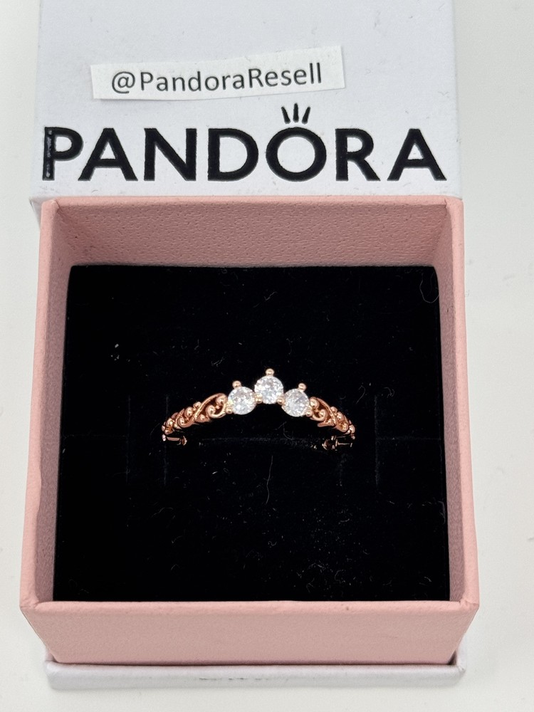 Brand New Pandora Regal Rose Gold Swirl Tiara Ring Elegant Design