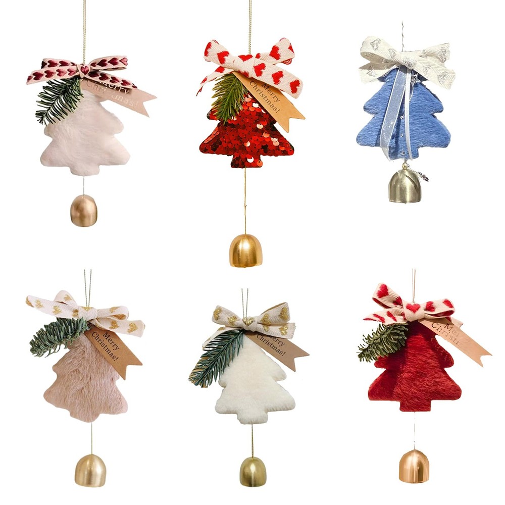 Christmas Tree Bell Pendant, Plush Christmas Tree Pendant, Suitable For