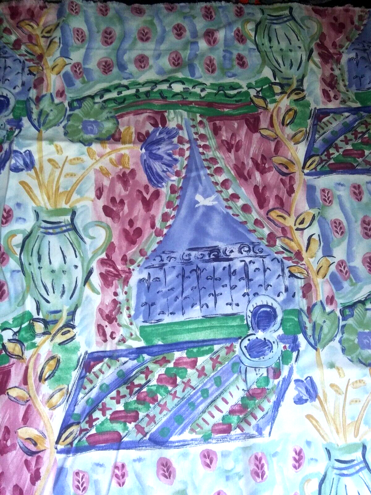 Vtg 1997 Interior Fabric Design Inc Artsy Upholstery Grade Fabric~4.75 Yd x 54