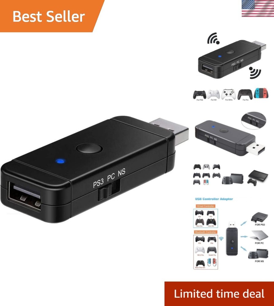Multi-Device Wireless Adapter for PS4/PS3/Switch/Xbox - Lightweight & Portable