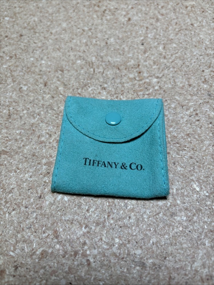 Tiffany & Co Blue Suede Snap Pouch Anti-Tarnish Jewelry Case