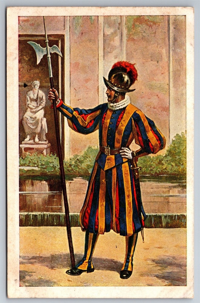 Swiss Guard Half Gala Attire Victorian C1920's WB Postcard P3